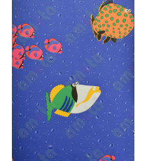 Sea blue white yellow red black orange beautiful different fish with water bubbles home décor wallpaper